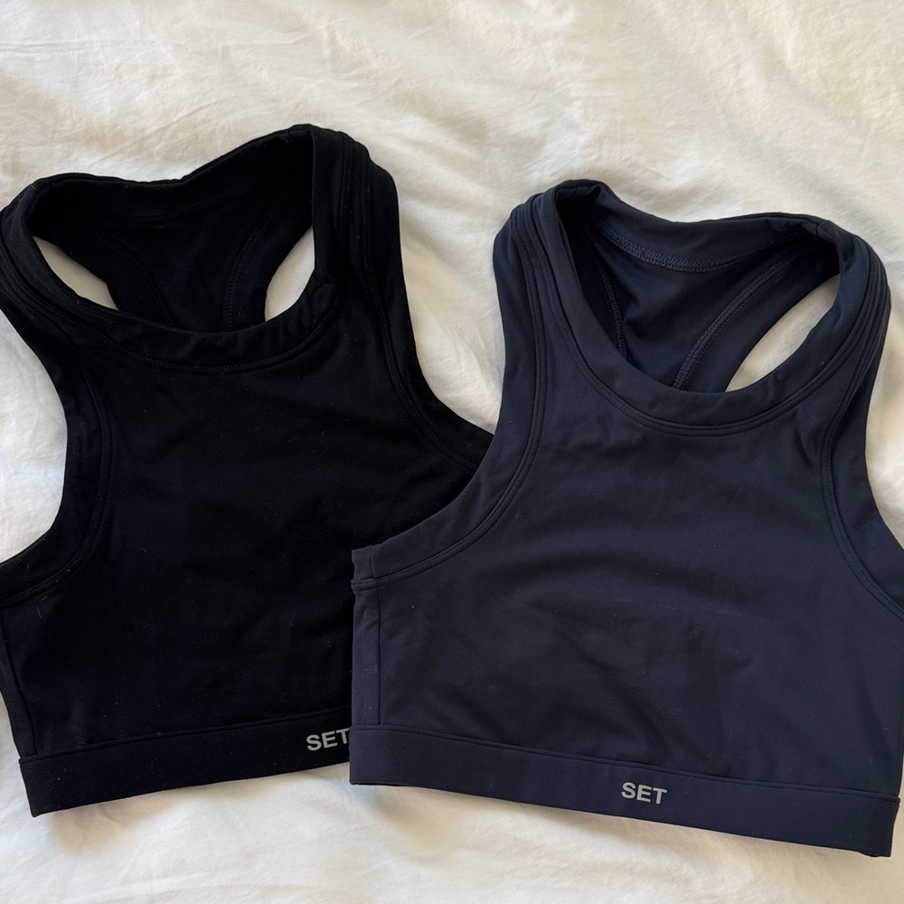 SET Active Women's Sports Bras - Black and Navy